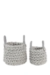 Cosmo By Cosmopolitan Gray Fabric Coastal Storage Basket With Handles In Grey