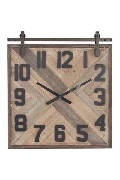 Willow Row Wall Clock In Brown