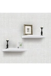 Sorbus White Floating Rectangle Wall Shelf In White
