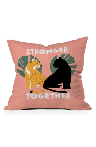 Deny Designs Oris Eddu Stronger Together Throw Pillow In Pink