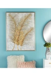 Cosmo By Cosmopolitan Glam Style Metallic Gold Leaf Palm Fronds Acrylic Framed Painting In Gold