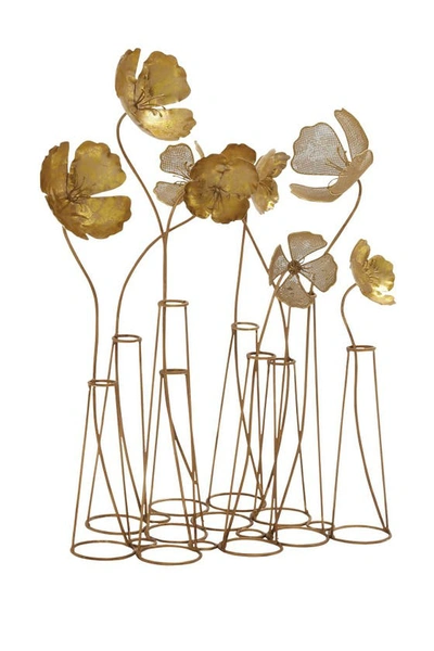 Willow Row Tarnished Gold Floral Table Decor