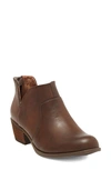 B O C By Born Lucy Notched Topline Block Heel Bootie In Dark Brown