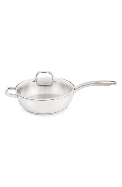 Berghoff Stainless Steel Deep Skillet With Glass Lid In Silver
