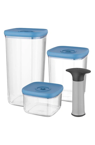 Berghoff International Leo 4-piece Vacuum Food Containers In Blue