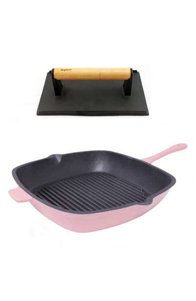 Berghoff Neo 2-piece Cat Iron Grill Set In Pink