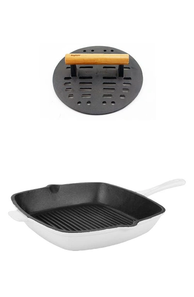 Berghoff Neo 2-piece Cast Iron Grill Set In White