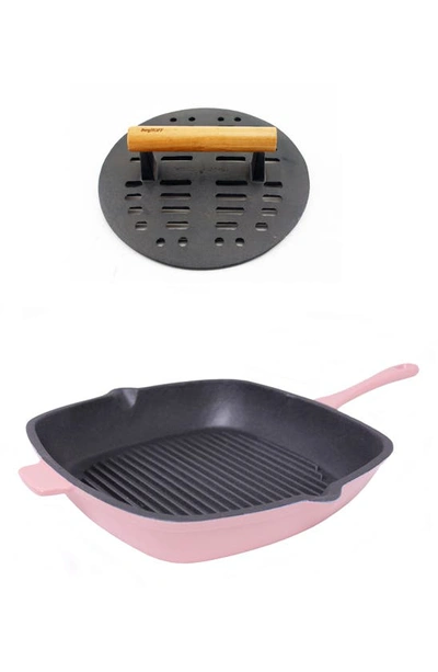 Berghoff Neo 2-piece Cast Iron Grill Set In Pink