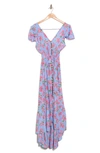TIARE HAWAII NEW MOON FLORAL MAXI COVER-UP DRESS
