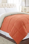 Modern Threads Down Alternative Reversible Comforter In Orange Rust/oatmeal