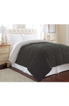 Modern Threads Down Alternative Reversible Comforter In Carbon/steel