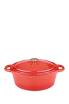 Berghoff Cast Iron Orange 8 Qt. Covered Casserole Dish In Orange
