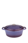 BERGHOFF 8 QUART CAST IRON PURPLE COVERED CASSEROLE DISH