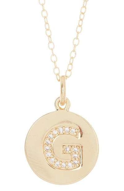 ADORNIA ADORNIA WATER RESISTANT CUBIC ZIRCONIA INITIAL DISC PENDANT NECKLACE