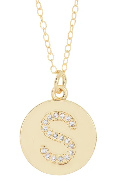 ADORNIA ADORNIA WATER RESISTANT CUBIC ZIRCONIA INITIAL DISC PENDANT NECKLACE