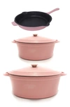 Berghoff Neo 5-piece Cast Iron Cookware Set In Pink
