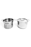 Berghoff Professional Straight 3-piece Stainless Steel Cookware Set In Silver
