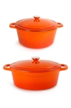 Berghoff Neo 4-piece Cast Iron Set In Orange
