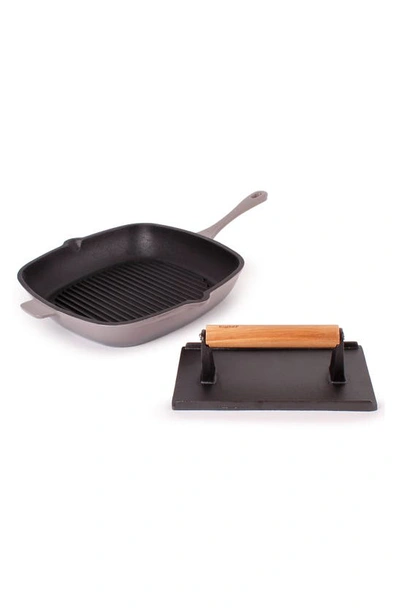 Berghoff 2-piece Cast Iron Grill Set In Grey