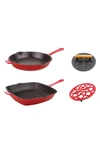 Berghoff Neo 4-piece Cast Iron Set In Red