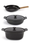 Berghoff Neo Enameled Cast Iron 5-piece Set In Black