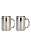Berghoff International Straight 2-piece Stainless Steel Coffee Mug Set In Silver