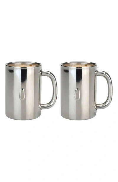 Berghoff International Straight 2-piece Stainless Steel Coffee Mug Set In Silver