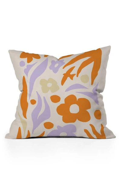 Deny Designs Grace Nature Vibes Ii Outdoor Throw Pillow In Orange