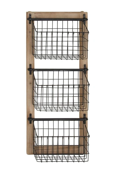 Sonoma Sage Home Black Metal 3-slot Magazine Rack Holder With Suspended Baskets