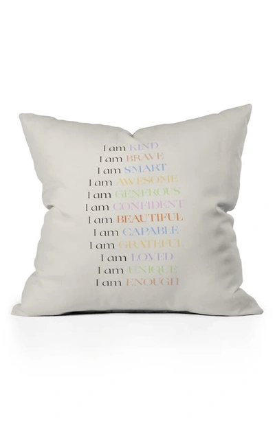 Deny Designs Bohomadic Studio 'i Am Kind' Small Pillow In White