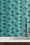 Walplus Fresh Turquoise Glossy 3d Metro Sticker Tiles Contemporary Eclectic Wall Splashbacks Mosaics In Green