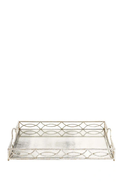Willow Row Silver Metal Mirrored Tray