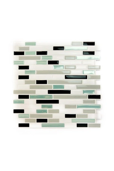 Walplus Metallic Turquoise Mosaic Glossy 3d Metro Sticker Tiles Premium Wall Splashbacks Mosaics In Green