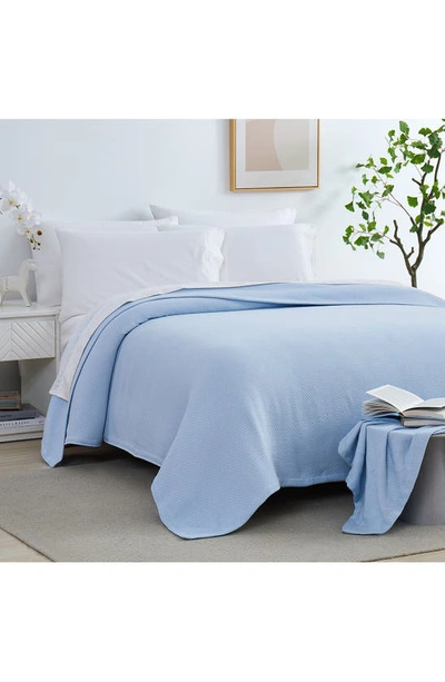 Southshore Fine Linens Milton Cotton Luxury Blanket In Blue
