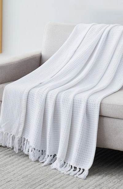 Southshore Fine Linens Ashmore Cotton Luxury Blanket In White