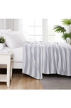 Southshore Fine Linens Striped Cotton Luxury Blanket In Grey