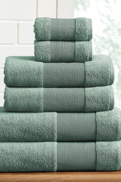 Modern Threads Air Cloud 6-piece Towel Set In Eucalyptus