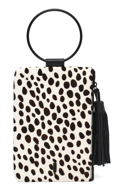 Thacker Nolita Genuine Calf Hair Ring Clutch In Dalmation