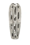 Vivian Lune Home Ceramic Silver Vase In Silver