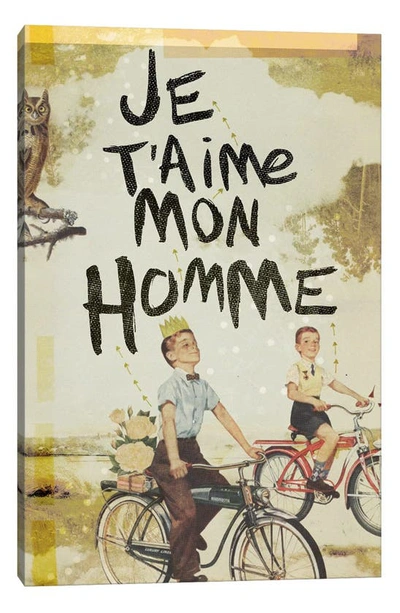 Icanvas Je T'aime Homme By Heather Landis Wall Art In Green