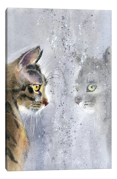 Icanvas Cat By The Window Ii By Marina Ignatova Canvas Artwork, 18"x12" In Gray