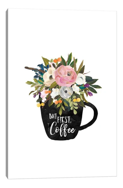 Icanvas But First Coffee Cup By Willow & Olive Canvas Wall Art In White