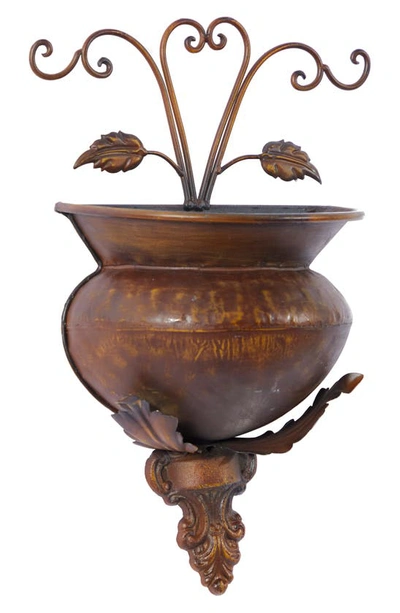 Willow Row Dark Brown Iron Traditional Planter