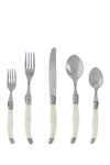French Home 20-piece Laguiole Faux Ivory Flatware Set In Ivory