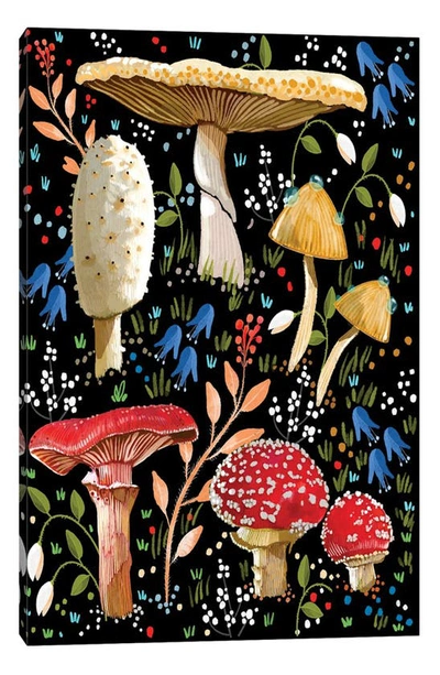 Icanvas Mushroom Love By Thomas Little Canvas Wall Art In Black