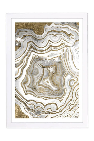 Wynwood Studio Agate Gold Gold Abstract Framed Wall Art