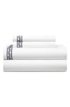 CHIC CHIC ARDEN SOLID WHITE 4-PIECE COTTON SHEET SET