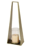 Vivian Lune Home Large Metal Candle Holder In Gold
