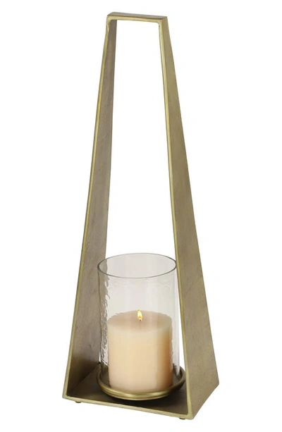 Vivian Lune Home Large Metal Candle Holder In Gold
