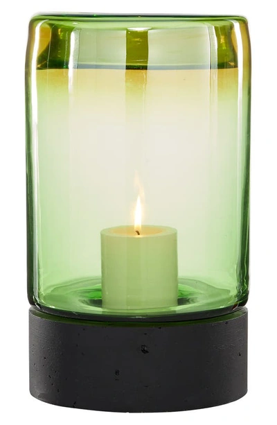 Ginger Birch Studio Contemporary Glass Candle Holder In Green